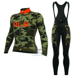 Ale Camo Ropa Ciclismo Culotte Largo 2017 Hombre Mangas Largas Naranja y Negro