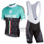 Bianchi Ropa Ciclismo Culotte Corto 2017 Mujer Mangas Cortas Negro y Verde
