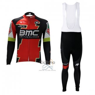 Bmc Ropa Ciclismo Culotte Largo 2017 Mangas Largas Rojo y Verde