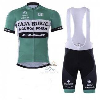 Caja Rural Ropa Ciclismo Culotte Corto 2018 Hombre Mangas Cortas Verde Blanco