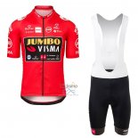 Jumbo Visma Ropa Ciclismo Culotte Corto 2021 Mangas Cortas Rojo