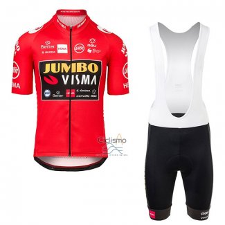 Jumbo Visma Ropa Ciclismo Culotte Corto 2021 Mangas Cortas Rojo