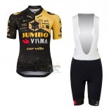 Jumbo Visma Ropa Ciclismo Culotte Corto 2023 Mangas Cortas Profundo Negro