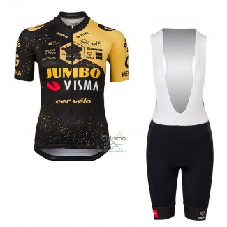 Jumbo Visma Ropa Ciclismo Culotte Corto 2023 Mangas Cortas Profundo Negro