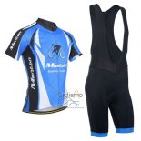 Monton Ropa Ciclismo Culotte Corto 2014 Hombre Mangas Cortas Azul y Negro