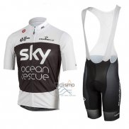 Sky Ropa Ciclismo Culotte Corto 2018 Mangas Cortas Blanco Negro