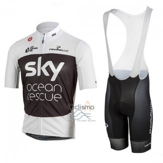 Sky Ropa Ciclismo Culotte Corto 2018 Mangas Cortas Blanco Negro