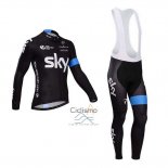 Sky Ropa Ciclismo Culotte Largo 2014 Mangas Largas Negro y Azul