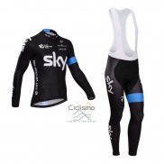 Sky Ropa Ciclismo Culotte Largo 2014 Mangas Largas Negro y Azul