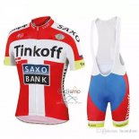 Tinkoff Saxo Bank Ropa Ciclismo Culotte Corto 2018 Mangas Cortas Rojo Blanco