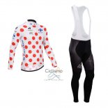 Tour DE Francia Ropa Ciclismo Culotte Largo 2014 Hombre Mangas Largas Blanco y Rojo