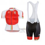 Castelli Maratona Ropa Ciclismo Culotte Corto 2017 Mujer Mangas Cortas Rojo y Blanco