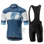 Castelli Ruota Ropa Ciclismo Culotte Corto 2019 Hombre Mangas Cortas Azul Blanco