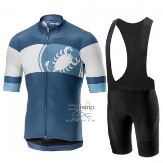 Castelli Ruota Ropa Ciclismo Culotte Corto 2019 Hombre Mangas Cortas Azul Blanco