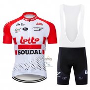 Lotto Soudal Ropa Ciclismo Culotte Corto 2019 Mangas Cortas Rojo Blanco