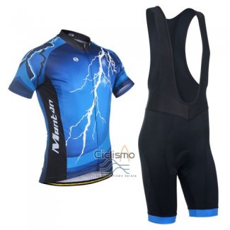 Monton Ropa Ciclismo Culotte Corto 2014 Hombre Mangas Cortas Negro y Azul
