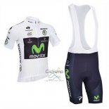 Movistar Lider Ropa Ciclismo Culotte Corto 2013 Hombre Mangas Cortas Blanco