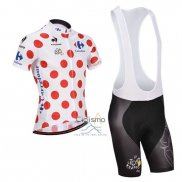 Tour DE Francia Ropa Ciclismo Culotte Corto 2014 Hombre Mangas Cortas Blanco y Rojo
