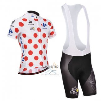 Tour DE Francia Ropa Ciclismo Culotte Corto 2014 Hombre Mangas Cortas Blanco y Rojo