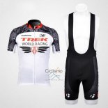 Trek Ropa Ciclismo Culotte Corto 2012 Mangas Cortas Blanco y Gris