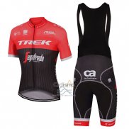 Trek Segafrojoo Ropa Ciclismo Culotte Corto 2017 Mangas Cortas Negro y Rojo