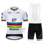 Uci Mondo Campione EF Education First Ropa Ciclismo Culotte Corto 2019 Hombre Mangas Cortas Blanco