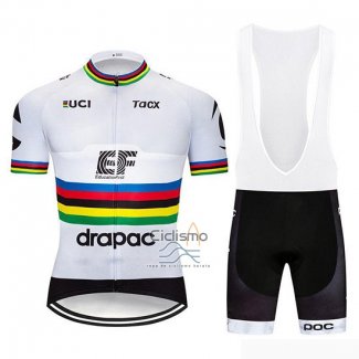 Uci Mondo Campione EF Education First Ropa Ciclismo Culotte Corto 2019 Hombre Mangas Cortas Blanco