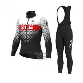 Ale Ropa Ciclismo Culotte Largo 2020 Hombre Mangas Largas Blanco Negro