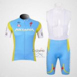 Astana Ropa Ciclismo Culotte Corto 2012 Mangas Cortas Azul Claro