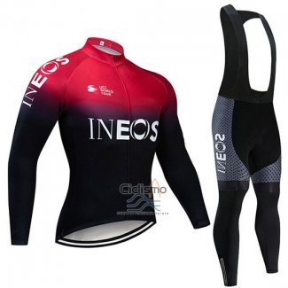 Castelli INEOS Ropa Ciclismo Culotte Largo 2019 Mangas Largas Negro Rojo