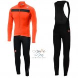 Castelli Puro 3 Ropa Ciclismo Culotte Largo 2019 Hombre Mangas Largas Naranja Negro