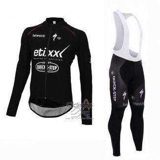 Etixx Quick Step Ropa Ciclismo Culotte Largo 2015 Mangas Largas Ettix Quick Step Negro y Blanco