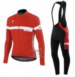 Specialized Ropa Ciclismo Culotte Largo 2016 Hombre Mangas Largas Ml Rojo y Blanco