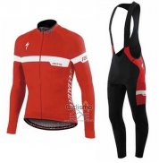 Specialized Ropa Ciclismo Culotte Largo 2016 Hombre Mangas Largas Ml Rojo y Blanco