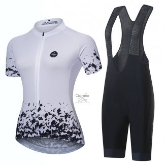 Steep Ropa Ciclismo Culotte Corto 2023 Mujer Mangas Cortas Negro Blanco