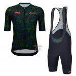 Vuelta Espana Ropa Ciclismo Culotte Corto 2022 Hombre Mangas Cortas Negro Verde