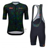 Vuelta Espana Ropa Ciclismo Culotte Corto 2022 Hombre Mangas Cortas Negro Verde