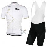 Abu Dhabi Tour Ropa Ciclismo Culotte Corto 2017 Hombre Mangas Cortas Blanco