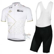 Abu Dhabi Tour Ropa Ciclismo Culotte Corto 2017 Hombre Mangas Cortas Blanco