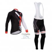 Castelli Ropa Ciclismo Culotte Largo 2014 Hombre Mangas Largas Rojo y Negro