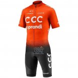 Ccc Ropa Ciclismo Culotte Corto 2020 Mangas Cortas Team Naranja Negro