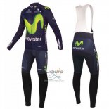 Movistar Ropa Ciclismo Culotte Largo 2016 Mangas Largas Verde y Azul