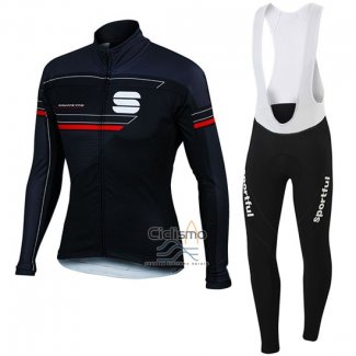 Sportful Ropa Ciclismo Culotte Largo 2016 Hombre Mangas Largas Azul y Negro