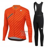 Sportful Ropa Ciclismo Culotte Largo 2020 Mujer Mangas Largas Naranja Gris