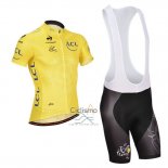 Tour DE Francia Ropa Ciclismo Culotte Corto 2014 Hombre Mangas Cortas AMarillo