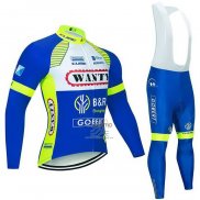 Wanty-gobert Ciclismo Team Ropa Ciclismo Culotte Largo 2021 Mangas Largas Azul Blanco AMarillo