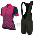 Ale Excel Bolas Ropa Ciclismo Culotte Corto 2017 Mujer Mangas Cortas Negro y Rosa
