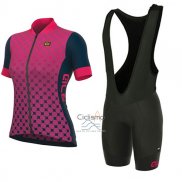Ale Excel Bolas Ropa Ciclismo Culotte Corto 2017 Mujer Mangas Cortas Negro y Rosa