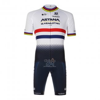 Astana Qazaqstan Team Ropa Ciclismo Culotte Corto 2023 Mangas Cortas Blanco