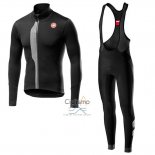 Castelli TRAS Ropa Ciclismo Culotte Largo 2019 Hombre Mangas Largas Negro Plata